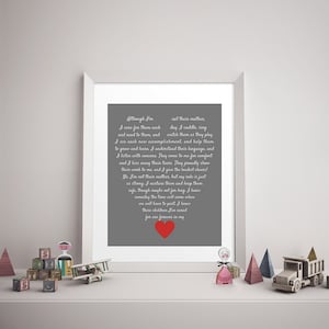 CAREGIVER/DAYCARE POEM Digital Download - Daycare Provider Gift, Caregiver Print, Godmother, Stepmother, Family Art, Heart, Like a Mother