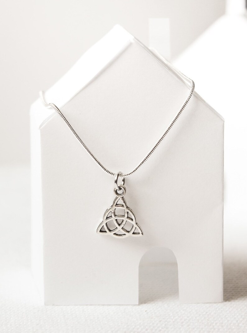 Triquetra Trinity Knot Necklace Earth, Sea & Sky, Celtic Jewelry, Trinity Knot, Celtic Symbol, Spiritual, Gift for Her image 2