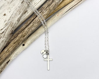 Cross Necklace (Medium) | Personalized Gift, Custom Jewelry, Baptism Gift, Christian Jewelry, Religious Necklace, Motivational Gift