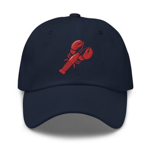 Lobster Dad Hat with Embroidery - Lobster Embroidery Hat - Lobster Cap - Lobster Dad Cap - Seafood Lover - Summer Hat