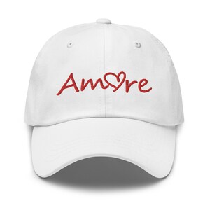 Amore Dad Hat with Embroidery - Amore Dad Hat - Cute Italian Hat - Love in Italian - Heart Hat - Valentines - V-day Gift