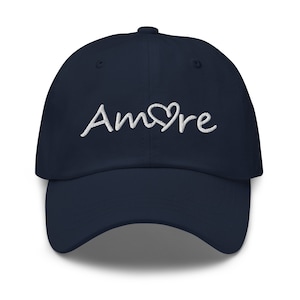 Amore Dad Hat with Embroidery - Amore Dad Hat - Cute Italian Hat - Love in Italian - Heart Hat - Valentines - V-day Gift