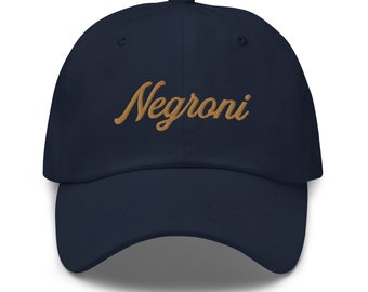 Negroni Dad Hat with Embroidery - Negroni Dad Hat - Negroni Cap - Negroni Hat - Cute Negroni Hat