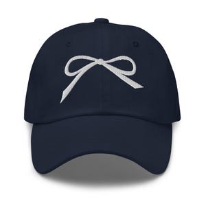 Bow Dad Hat with Embroidery - Cute Bow Embroidery Hat - Trendy Bow Dad Hat - Embroidery Bow Hat - Coquette Bow Hat