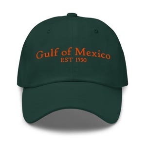 Gulf of Mexico Est 1550 Dad Hat with Embroidery - Subtle Anti Trump Hat - Anti Gulf of America Hat - Gulf Coast Hat - Liberal Gift