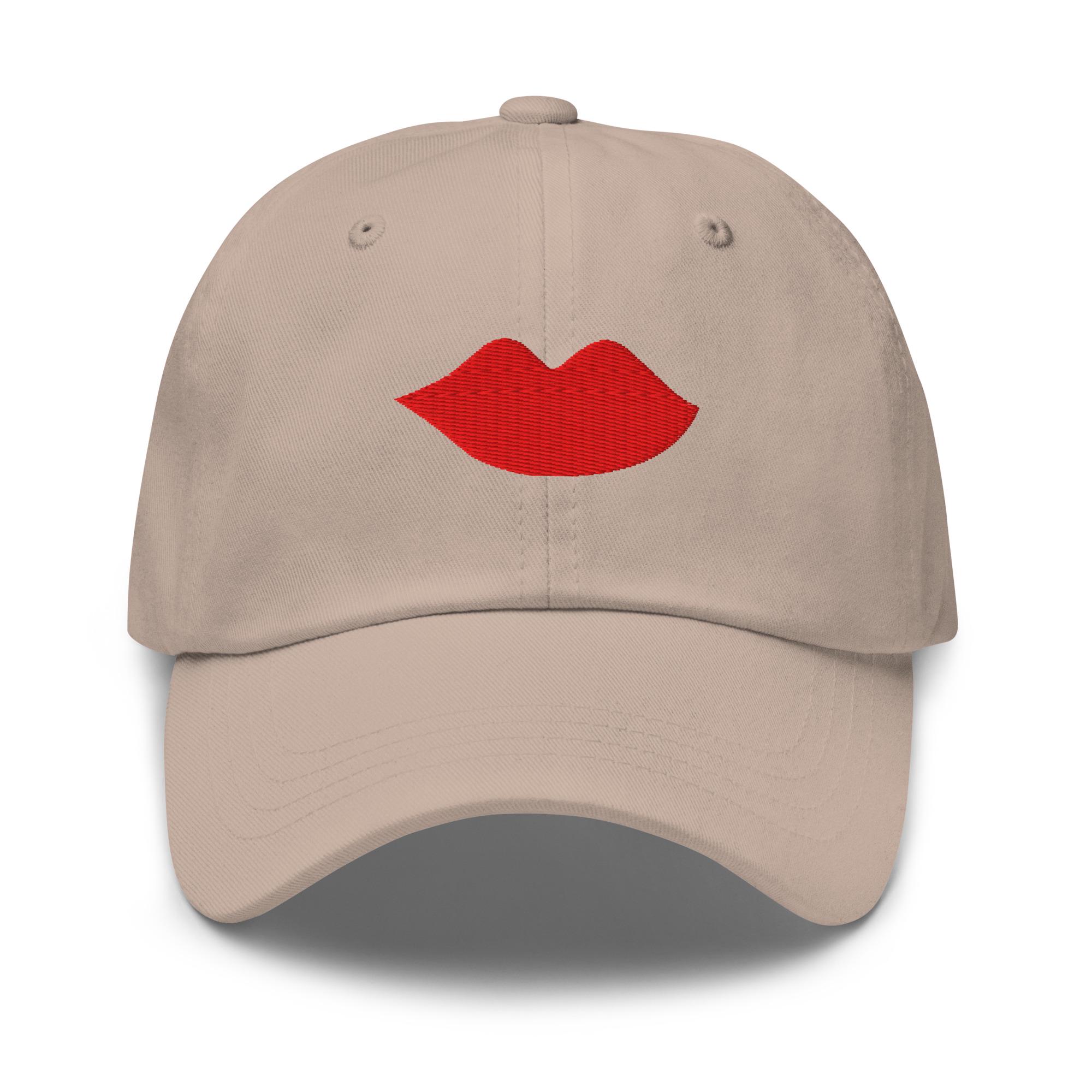 Embroidery Lips Dad Hat - Kiss Embroidery - Love Hat - Valentines