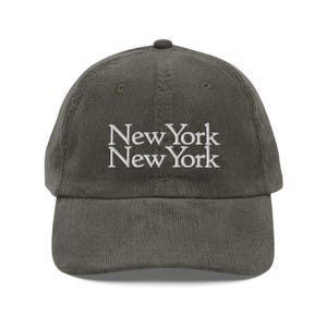 New York New York Vintage corduroy pet - NY Cap - NY Hat - New York corduroy hoed