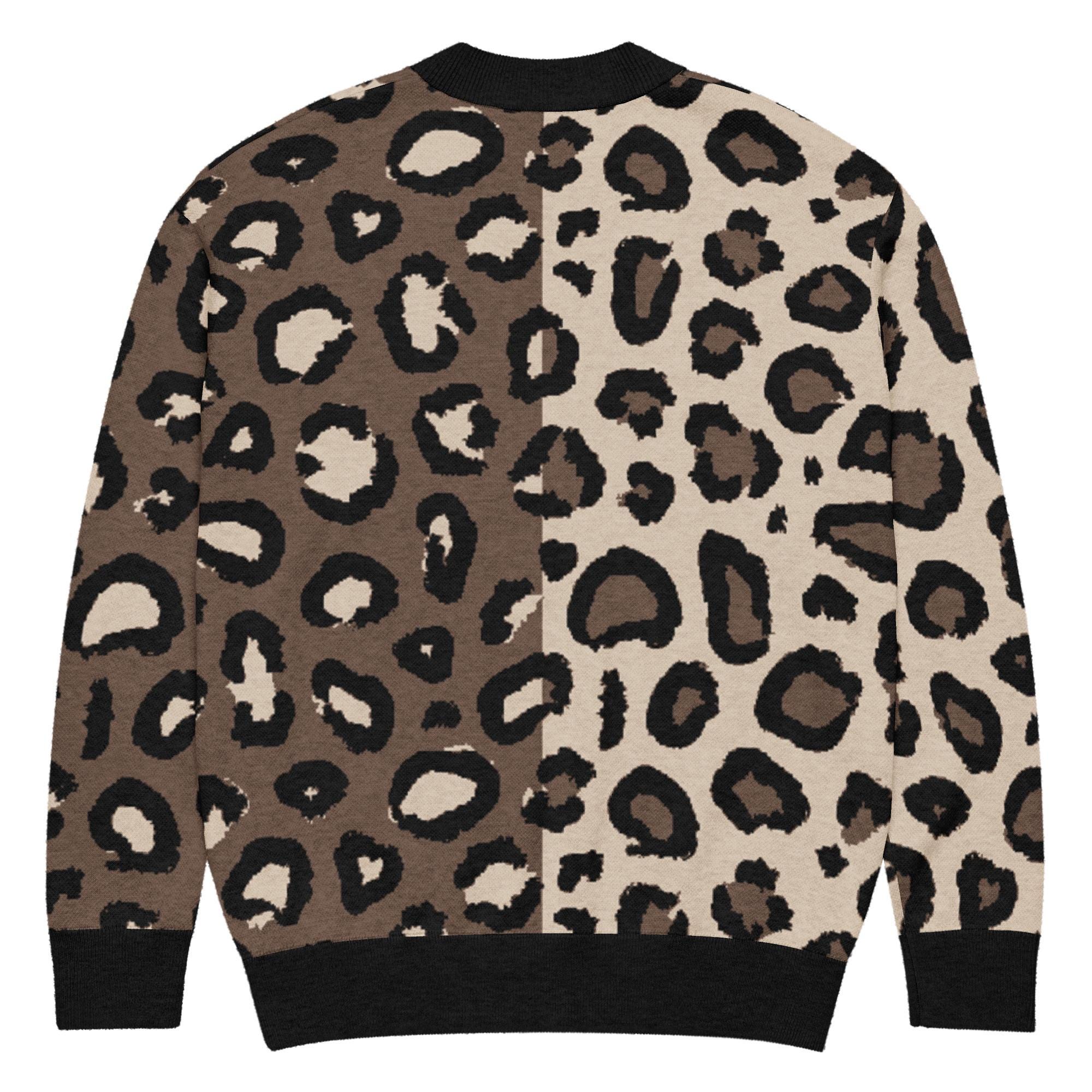 Leopard Knitted Cardigan - Leopard Cardigan - Cheetah Cardigan