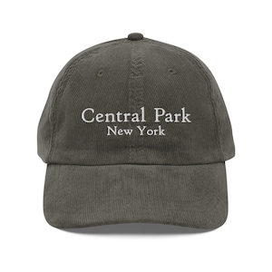 Central Park Vintage Corduroy Hat with Embroidery - Central Park New York Dad Hat - Central Park NY Dad Hat - New York Dad Hat