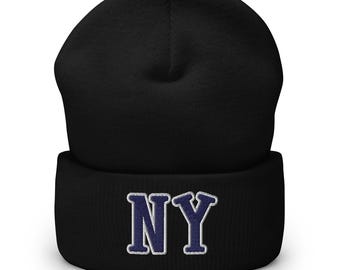 Berretto con risvolto New York NY con ricamo - Berretto New York - Berretto NY - Berretto con ricamo - Regalo NY - Italia Berretto con risvolto New York NY con ricamo - Berretto New York - Berretto NY - Berretto con ricamo - Regalo NY - Italia