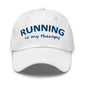 Running is My Therapy Dad hat with Embroidery - Running Hat - Running Cap - Gift for Runners