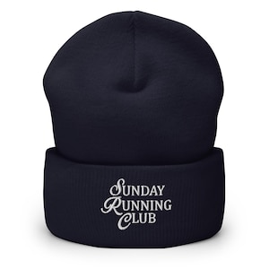 Sunday Running Club Cuffed Beanie - Running Beanie - Sunday Beanie - Sunday Club Beanie