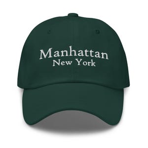 Manhattan New York Dad Hat with Embroidery - Manhattan Dad Hat - New York Dad Hat - Manhattan NY Dad Hat