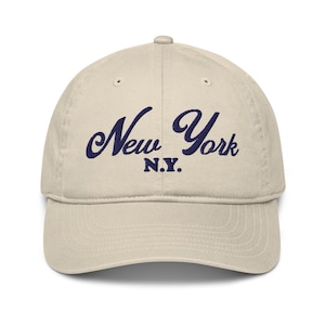 New York NY biologische papa-hoed met borduursel - New York Dad Hat - New York Cap - New York Hat