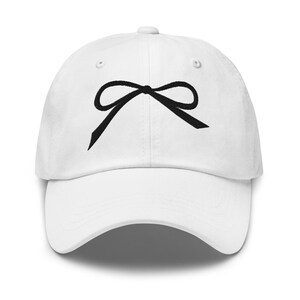 Dad Hat Bow met borduurwerk - schattige hoed met geborduurde strik - Trendy Dad Hat met strik - Geborduurde strikhoed - Coquette-strikhoed