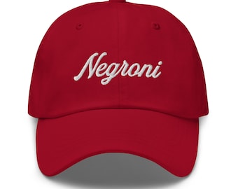Negroni Dad Hat with Embroidery - Negroni Dad Hat - Negroni Cap - Negroni Hat - Cute Negroni Hat