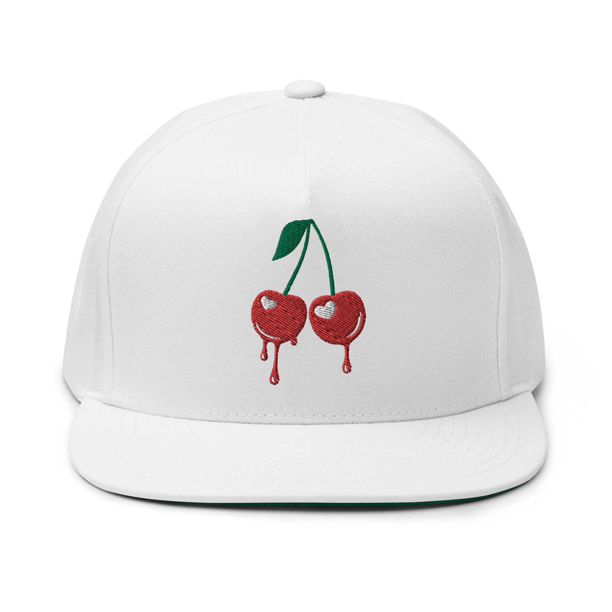 Cherry World White and Red Embroidered Cap Women main image 4