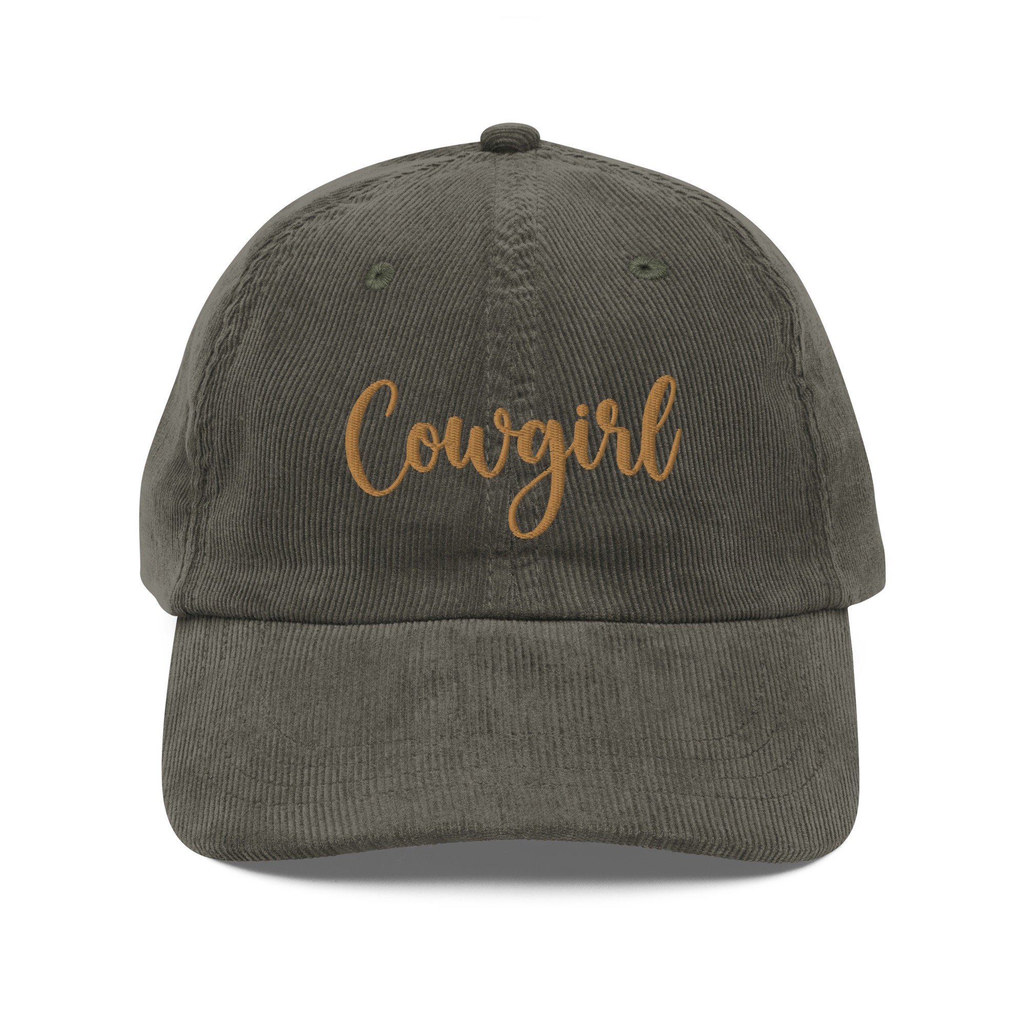Cowgirl Vintage Corduroy Hat with Embroidery - Cowgirl Hat - Cowgirl Cap - Cute Cowgirl Dad Hat - Trendy Cowgirl Dad Hat