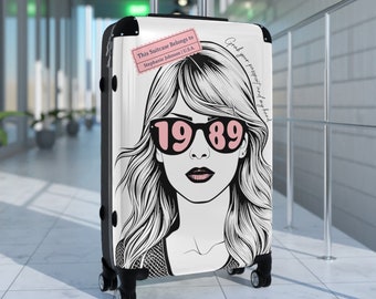 Personalized Swiftie Suitcase, Custom Swiftie Luggage, Swifty 1989 Eras Tour Merch, MEDIUM