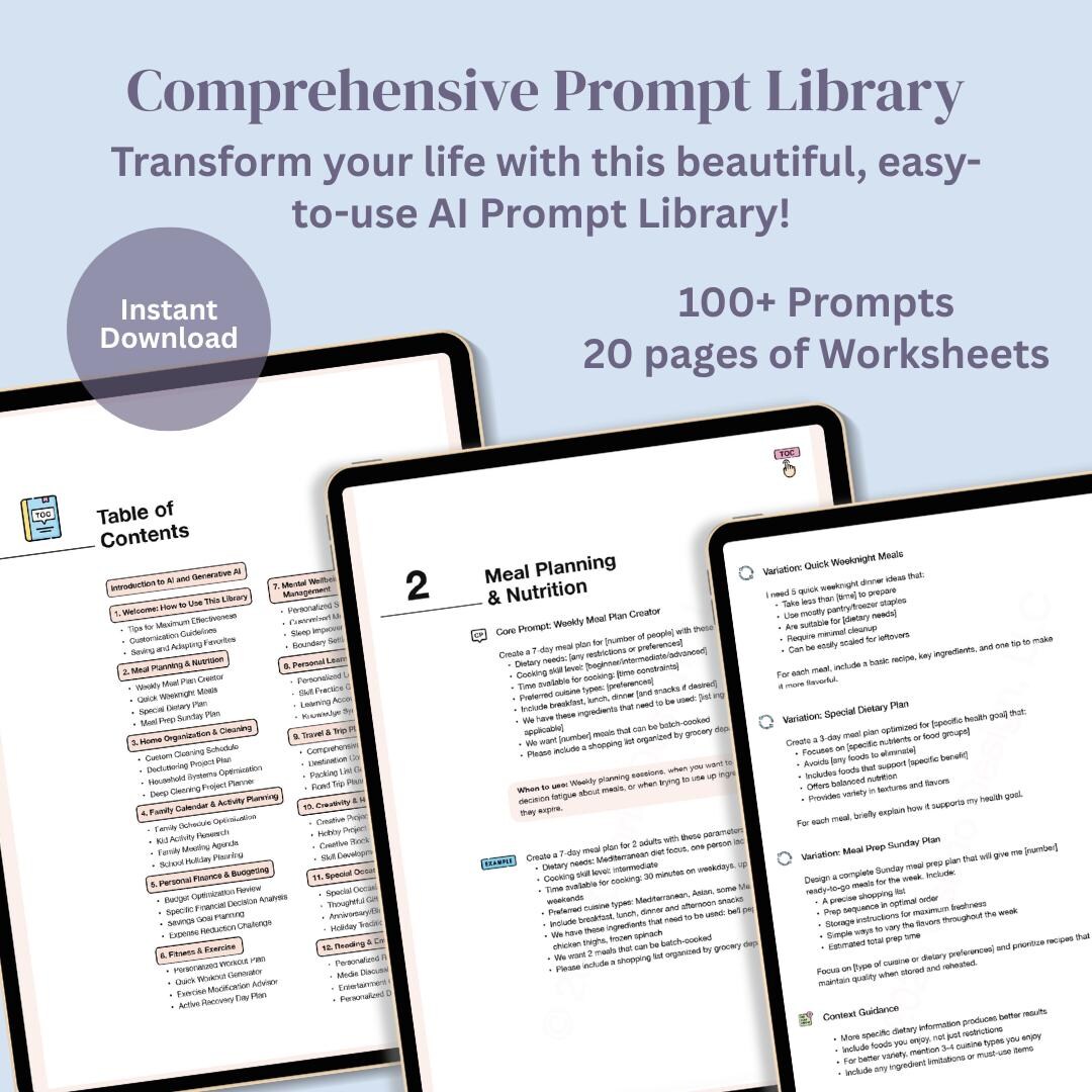 Ultimate Comprehensive AI Prompt Library | 200+ Easy-to-use Chatgpt ...