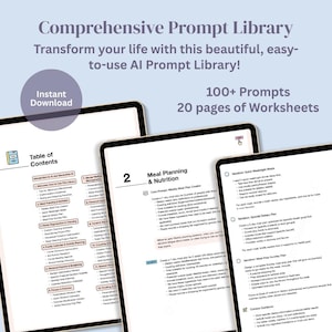 Ultimate Comprehensive AI Prompt Library | 200+ Easy-to-Use ChatGPT, Google Gemini, Claude Prompts | Instant Download