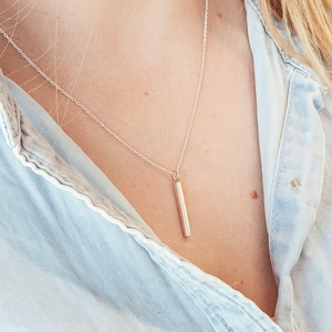 Personalised Sterling Silver Bar Necklace, Date Necklace, Silver Bar Necklace, Personalised Necklace, Bridesmaid Gift, Hand Stamped