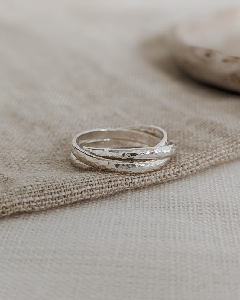 Sterling Silber Dreieinigkeit Ring, Dreieinigkeit Ring, Fidget Ring, Angst Ring Bild 2