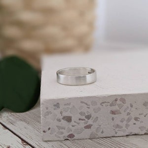 Brushed Silver Secret Message Ring, Personalised Chunky Silver Band, Custom Silver Band, Hand Stamped Silver Ring, Brushed Wedding Band