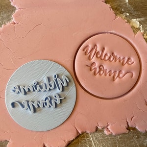 Welcome Home Embosser mit gratis Kreisausstecher, Stempel, Fondant Cupcake Deko Backen