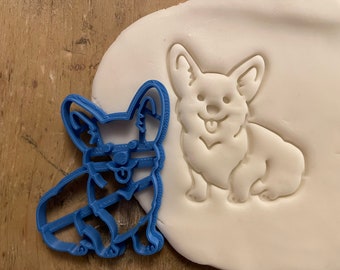 Corgi dog cookie cutter, Welsh Corgi biscuit cutter, Cute dog, Animal icing decoration, King Charles coronation party