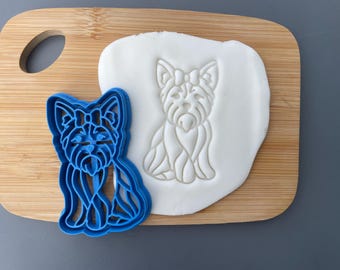 Yorkshire Terrier 2 cookie cutter, biscuit Cute dog, Animal icing decoration, paw