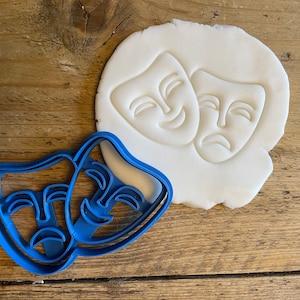 Theatre Mask cookie biscuit cutter, baking accessories, cake decoration, sugar cookies, drama,