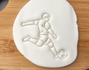 Footballer shaped cookie/ biscuit cutter, sports, team, baking accessories, cake, birthday, decorating ideas