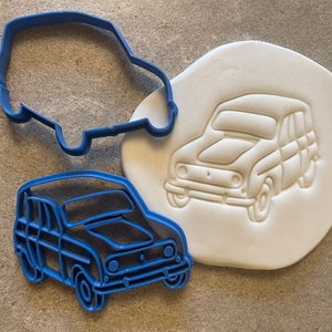 Renault 4 cookie cutter, biscuit classic car, icing, decoration, baking, fondant, Father's Day ideas, transport,  car