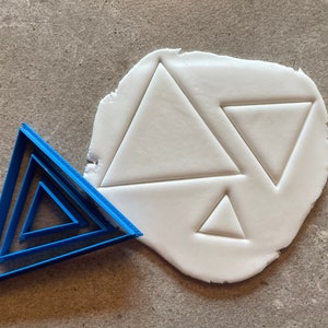 Triangle Set of 3 cookie cutter, biscuit, icing cake decoration baking accessories maths shape