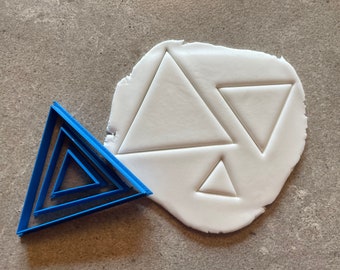 Triangle Set of 3 cookie cutter, biscuit, icing cake decoration baking accessories maths shape