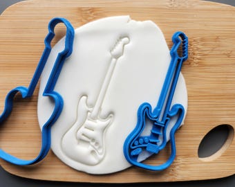 Electric Guitar cookie biscuit cutter, baking accessories, cake decoration, sugar cookies, music melody instrument sound