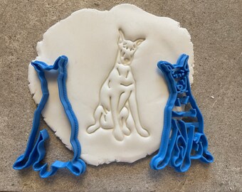 Dobermann Hund Ausstecher, Hundekeksausstecher, Tierglasurdekoration, Hundebäckerei, selbstgemachte Hundeleckerlis