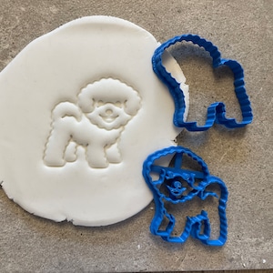 Bichon Frise dog cookie cutter, Cute dog, Animal icing decoration, pets
