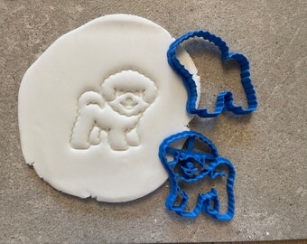 Bichon Frise dog cookie cutter, Cute dog, Animal icing decoration, pets