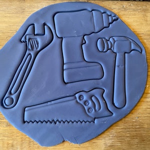 Tools cookie/ biscuit cutter, hammer, saw, drill, wrench, handsaw, father's day ideas, dad birthday, mechanic, handyman, gift ideas, icing