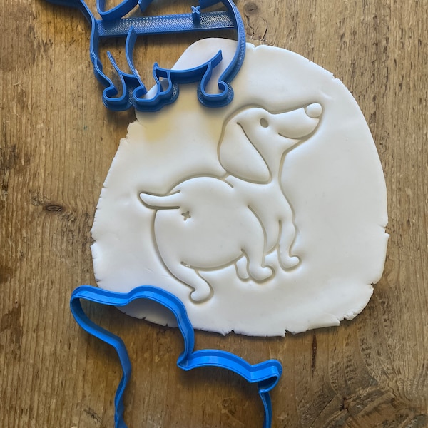 Sausage dog with butt cookie cutter, Weiner dog, Dachshund German, Cute dog, Animal icing decoration, canine biscuit