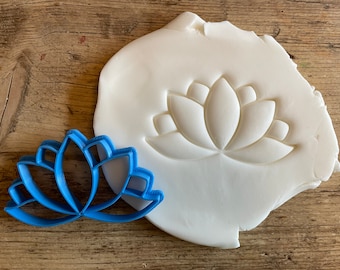 Lotus flower cookie cutter, gift ideas, Flower, spring, biscuit, fondant, icing, baking, Indian, water lily, purity