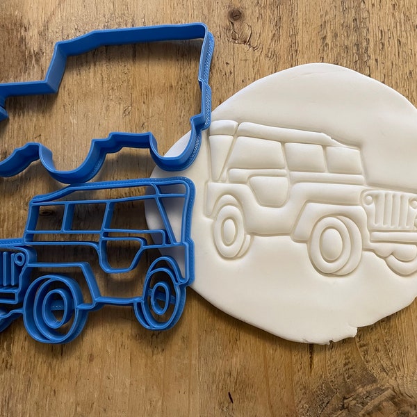 1940's Willys Jeep cookie cutter, biscuit cutter, four-wheel drive, military vehicle, WW2,  icing fondant decoration