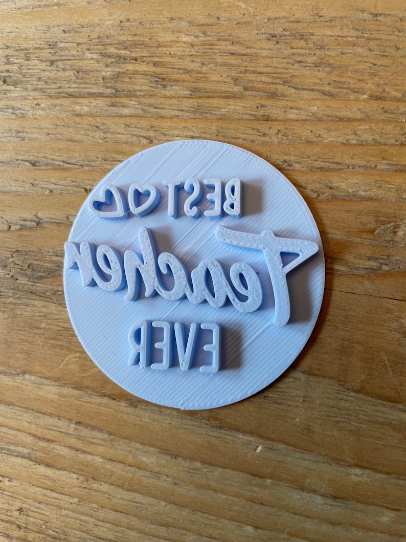 Best Teacher Ever Embosser With Free Circle Cutter Stamp Etsy UK