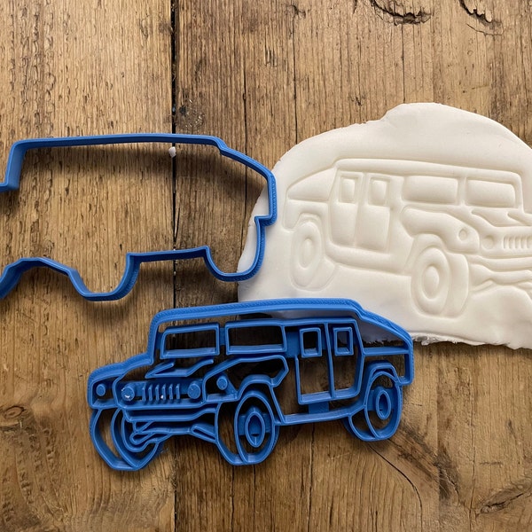 Humvee cookie cutter, biscuit cutter, sugarcraft, icing, father's day ideas, Military, Army