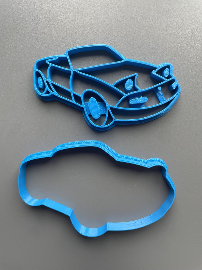 Mazda MX5 MK1 lights up cookie / biscuit cutter, birthday ideas, cute gift, transport, classic car, baking accessories, cake decorating Stamp + Outline