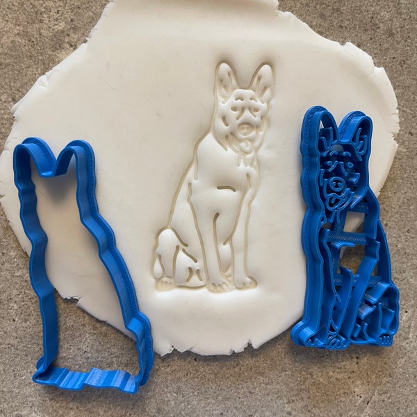 German Shepherd dog cookie cutter, Alsatian dog biscuit cutter, Animal icing decoration, dog bakery, homemade dog treats