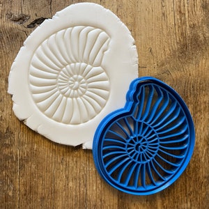 Ammonite Fossil cookie biscuit cutter, baking accessories, cake decoration, spiral prehistoric fossil dig party geology crafts
