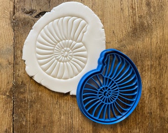 Ammonite Fossil cookie biscuit cutter, baking accessories, cake decoration, spiral prehistoric fossil dig party geology crafts